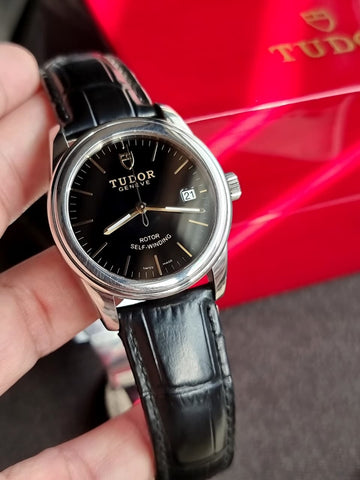 Tudor Brand Of Rolex 36mm Dial ROTOR SELF WINDING GENVE Black Strap After Market Buckle Orignal